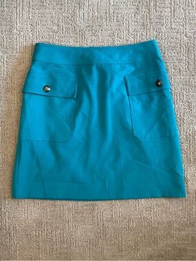 🩵🌟 Brooks Brothers Red Fleece Turquoise Mini Skirt Golf Tennis Sz 0 28/29 EUC